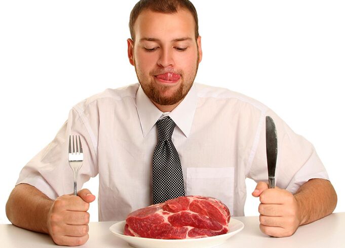 Bir erkeğin diyetinde kırmızı et